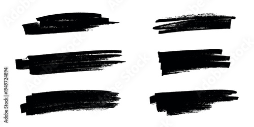 Set of brush paint stroke texture swatch Hand painted background Ink scribble dab clipart Paint smudge for tags and stamps design, beauty fashion poster