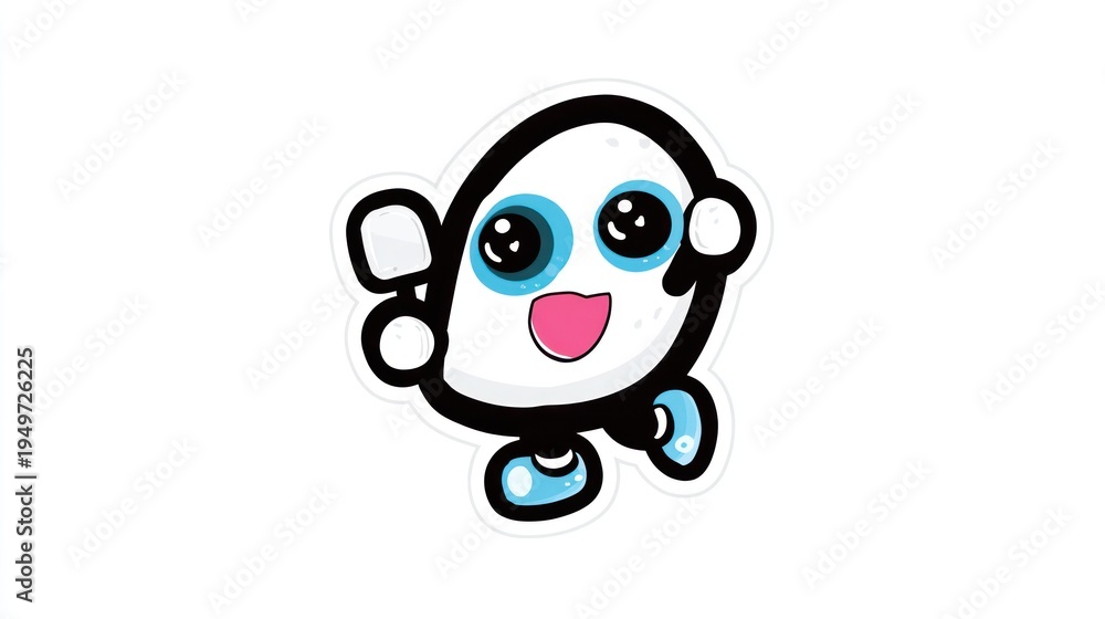 Obraz premium Cartoon character illustration cheerful design with bold outlines and colors