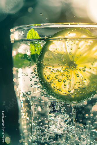 Refreshing glass of lime water.