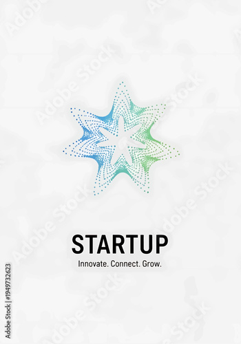 Startup star logo with gradient dotted star and tagline
