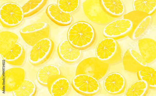 レモンの散らばる背景2_横