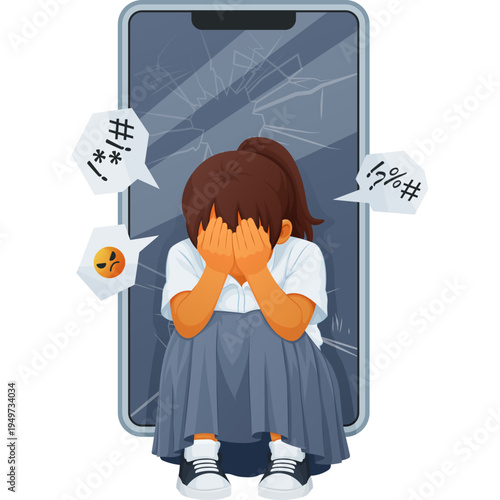 Sad Girl Crying Behind Hands