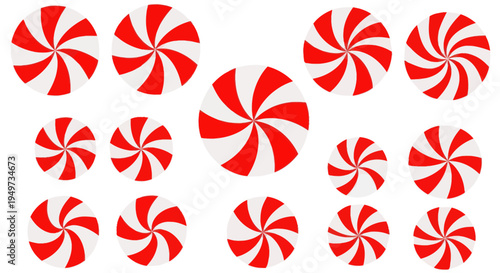 Swirling Red and White Candy Pattern - Christmas Holidays Festive Background