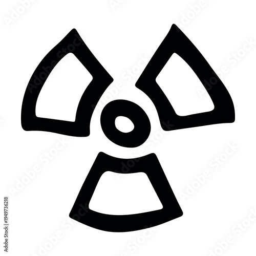 Hand drawn radiation sign Nuclear radiation hazard symbol Radioactive danger warning sign clipart in doodle style Nuclear safety Radioactive waste Single element for print, web, design, decor