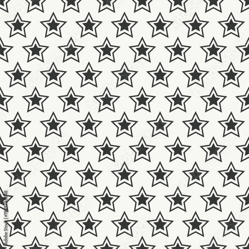 black and white star seamless texture vector pattern