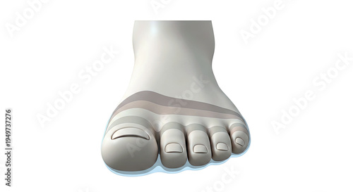 Human Foot with Layered Skin Tones Illustration