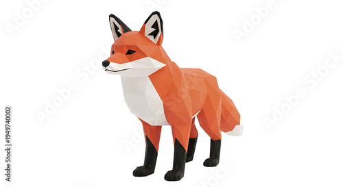 Toy Fox Figurine Standing Alone.