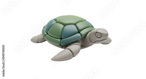 Toy turtle with green shell.