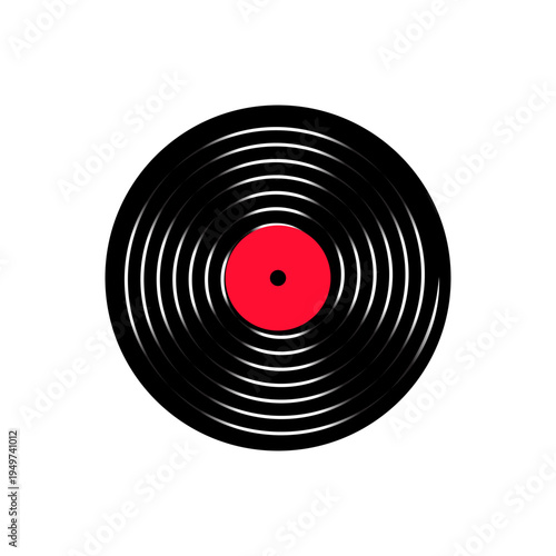 vector one vinyl record, clipart isolated on transparent background. 
