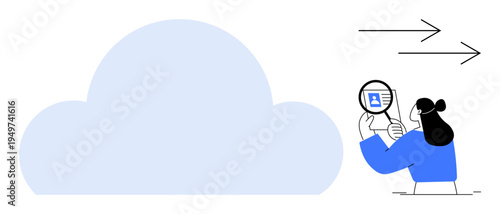 Cloud storage concept. Cloud storage with user identity verification process, secure data access and seamless management. For cybersecurity, data access, cloud technology, remote work, software tools