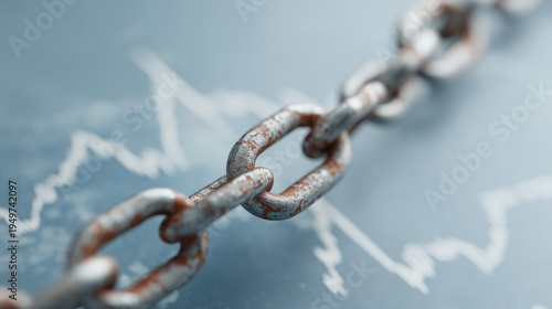 Close-up Chain on Map: A cl...