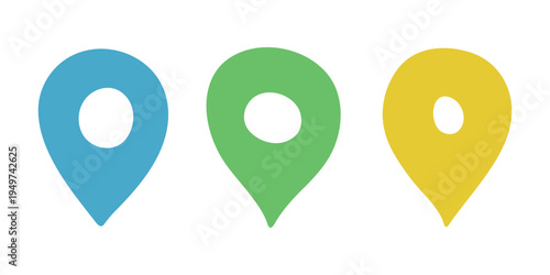 Set of hand drawn map pin Map marker pointer sign GPS and mapping tools Location pin symbol Pinpoint clipart in doodle style Single element for web, design