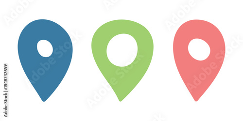 Set of hand drawn map pin Map marker pointer sign GPS and mapping tools Location pin symbol Pinpoint clipart in doodle style Single element for web, design