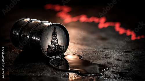 Oil Barrel with Falling Pri...