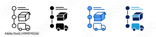 distribution process icon set multiple style collection