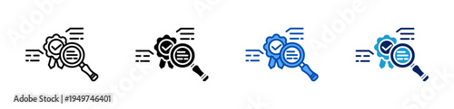 quality research icon set multiple style collection