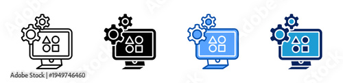 development icon set multiple style collection