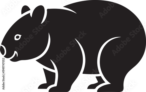Black Wombat Icon Silhouette Vector Illustration