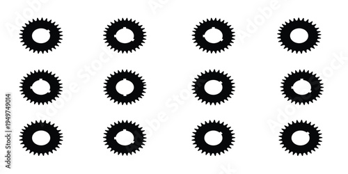 Collection of twelve black circular eye makeup designs