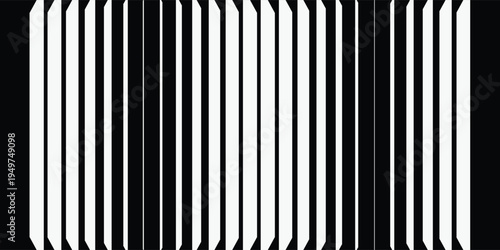 Geometric Op Art Background with Rotated White Vertical Panels