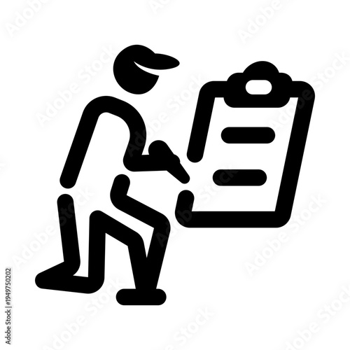 Glyph style icon of contract agreement