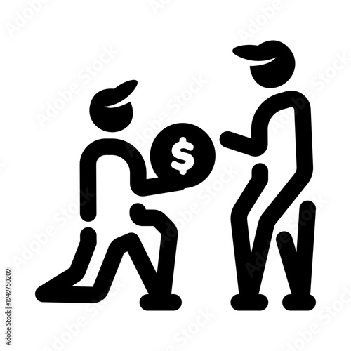 Line style icon representing bargaining characters