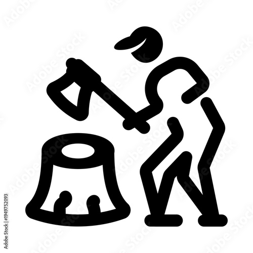 Line style icon representing wood cutting