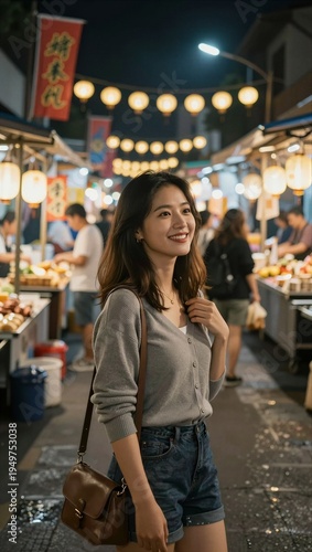 Wallpaper Mural Woman Walking on a City Street Torontodigital.ca