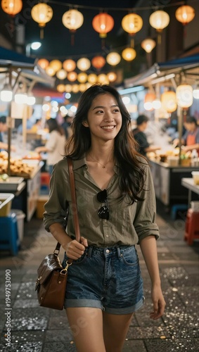 Wallpaper Mural Woman Walking on a City Street Torontodigital.ca