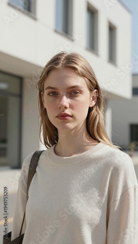 Wallpaper Mural Woman Walking on a City Street Torontodigital.ca