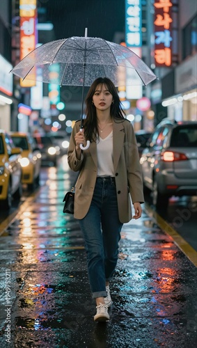 Wallpaper Mural Woman Walking on a City Street Torontodigital.ca