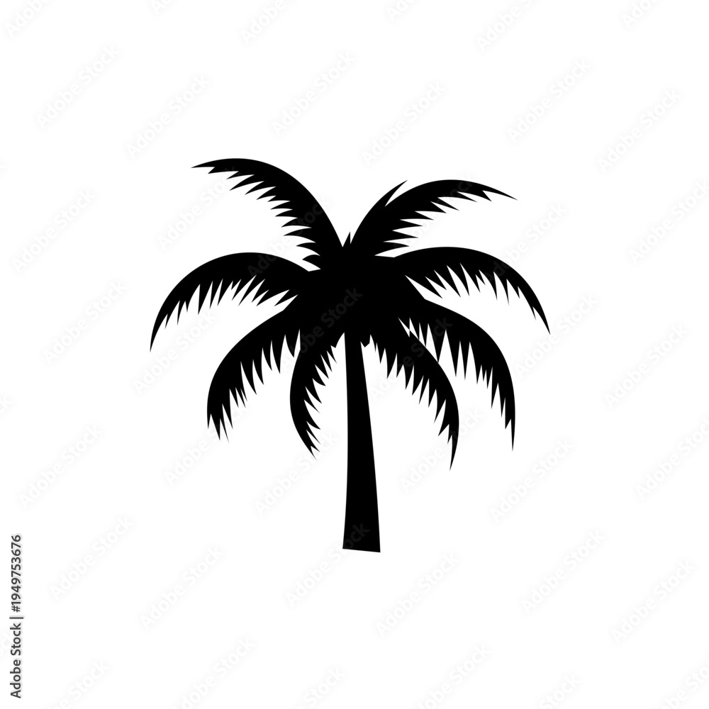 Fototapeta premium Silhouette of coconut trees on the island