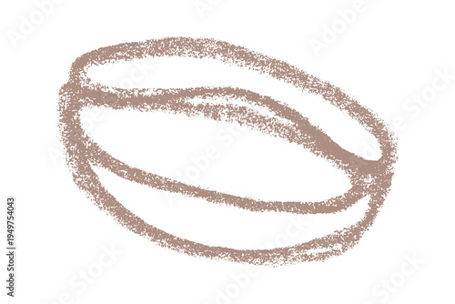 Hand drawn fresh roasted coffee bean Arabica robusta seed doodle Single element for print, web, design, decor