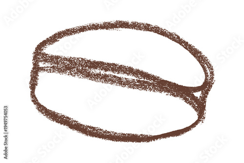 Hand drawn fresh roasted coffee bean Arabica robusta seed doodle Single element for print, web, design, decor