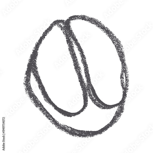 Hand drawn fresh roasted coffee bean Arabica robusta seed doodle Single element for print, web, design, decor