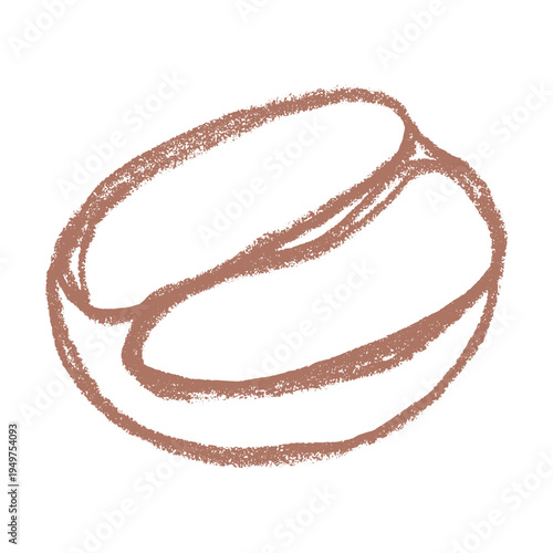 Hand drawn fresh roasted coffee bean Arabica robusta seed doodle Single element for print, web, design, decor