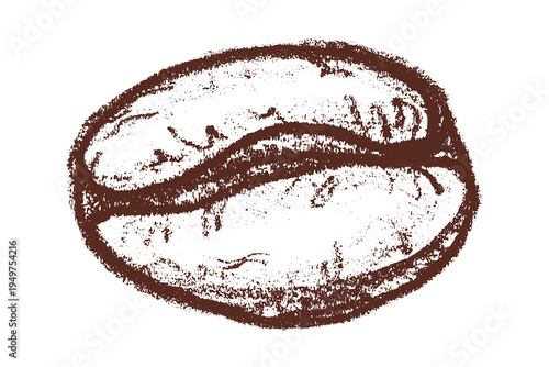 Hand drawn fresh roasted coffee bean Arabica robusta seed doodle Single element for print, web, design, decor