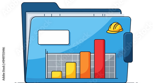 Folder with business chart graph.