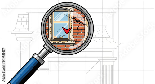 Magnifying glass with blue handle.