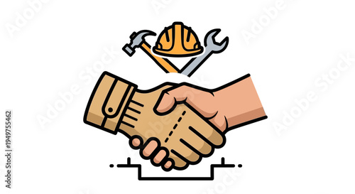 Handshake Between Two People Working.