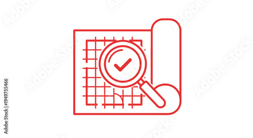 Magnifying glass on a checklist.