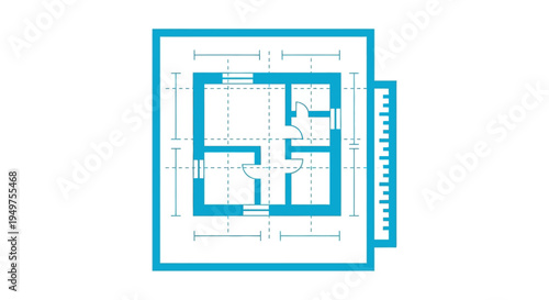 Blueprint of a house floor plan.