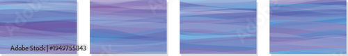 幻想的な寒色の波の抽象的な曲線グラデーション背景セット