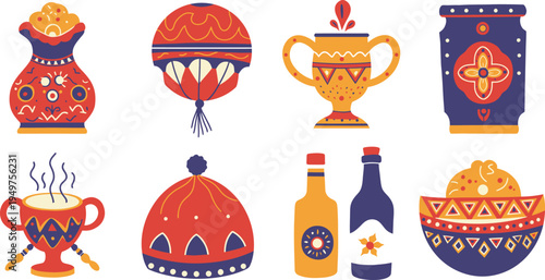 Flat design elements collection for cinco de mayo celebration