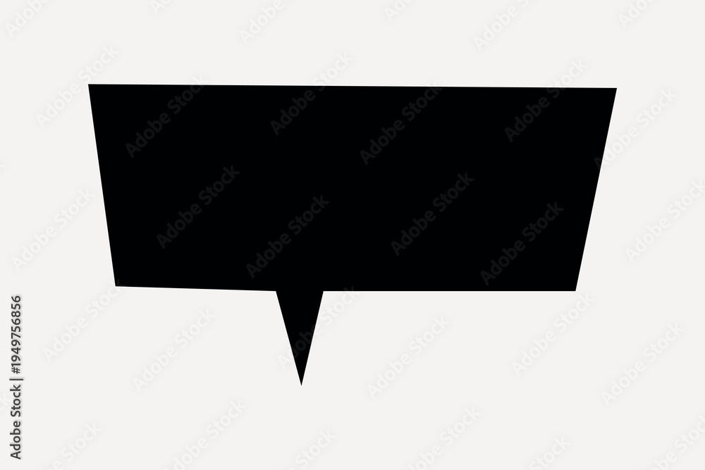 Fototapeta premium Black speech bubble silhouette vector element