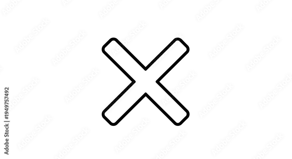 Fototapeta premium Black Cross Symbol Icon.