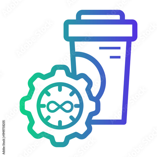 coffee time Line Gradient Icon
