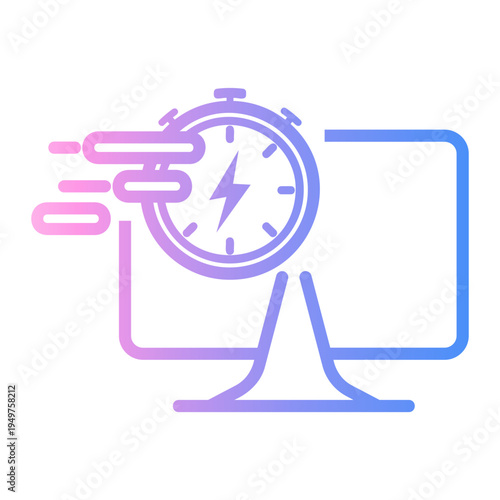 computer Line Gradient Icon