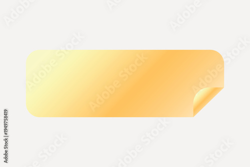 Golden blank sticker with curl element vector