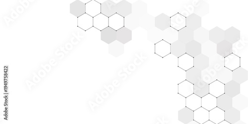 Vector illustration of hexagons pattern. Geometric abstract background with simple hexagonal elements. Creative idea for medical, technology or science design